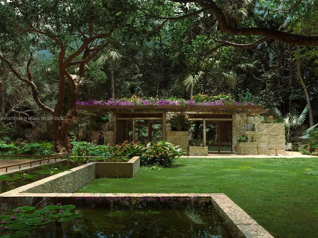 a view of a house with a garden