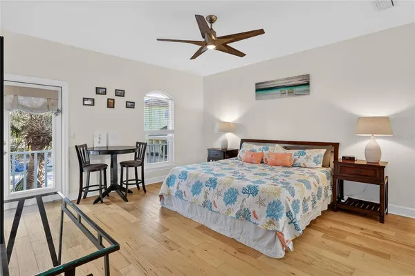 a bed room with a bed and a window