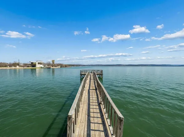 a view of lake from a balcony