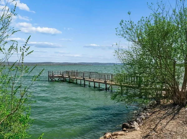 a view of a lake with houses