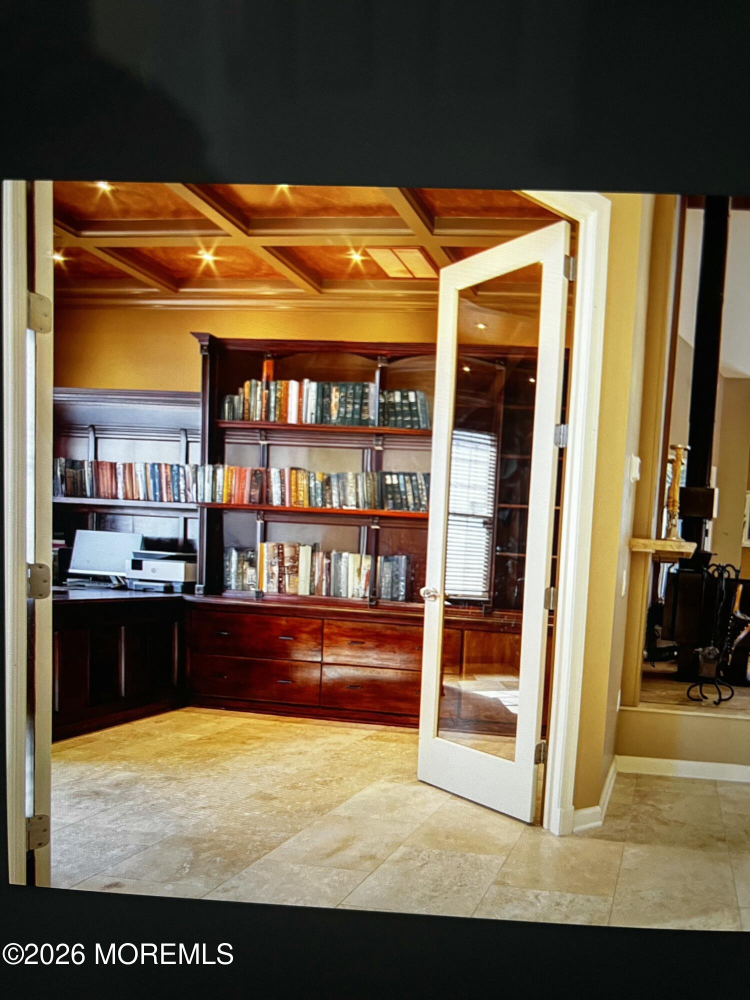 22 Crooked Stick Road Jackson, NJ 08527 - Photo 15 of 45 Library w/books & waffle ceiling