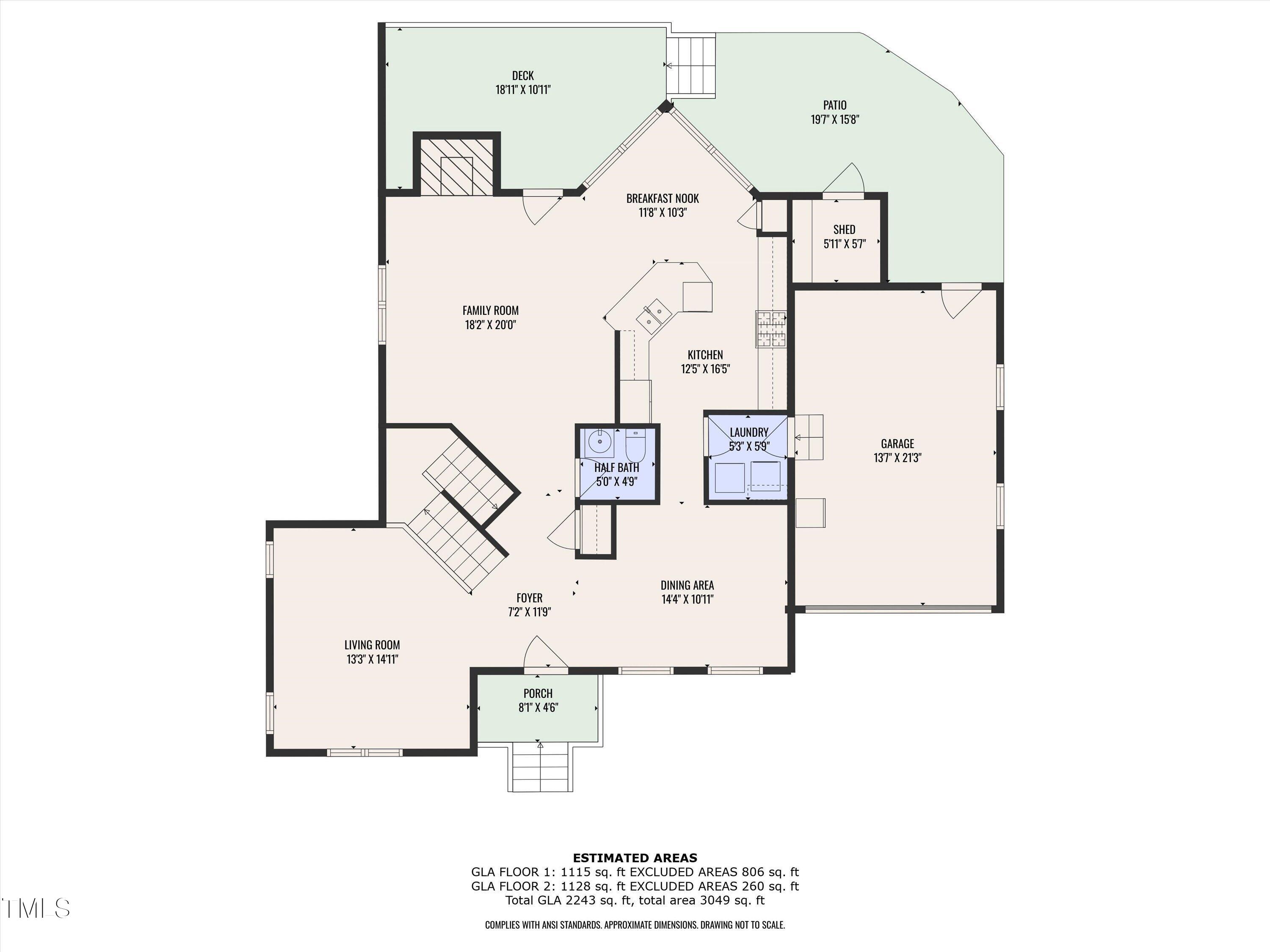 7613 Percy Court Raleigh, NC 27613 - Photo 49 of 51 a picture of a floor plan