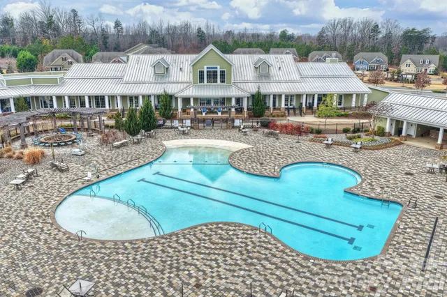 a view of a yard from a balcony