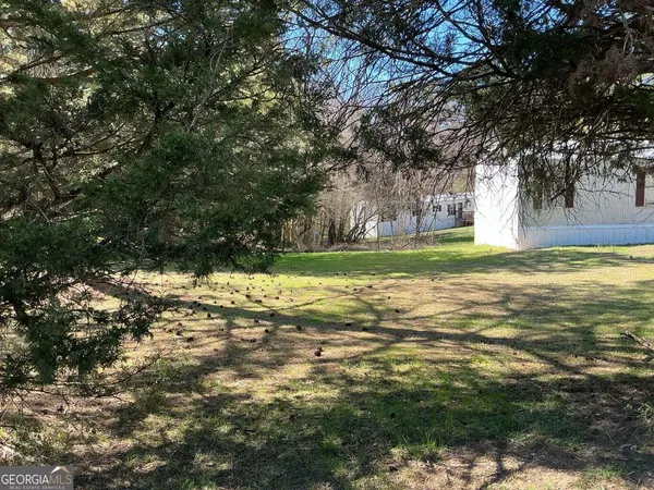 a view of a yard with an tree