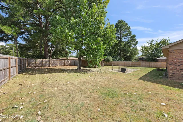 a view of backyard with tree