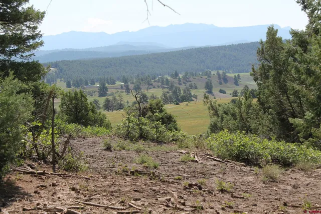 a view of a lake with mountains in the background