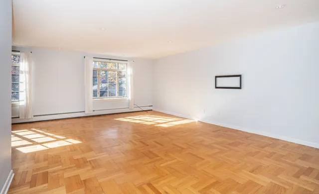 an empty room with a natural light