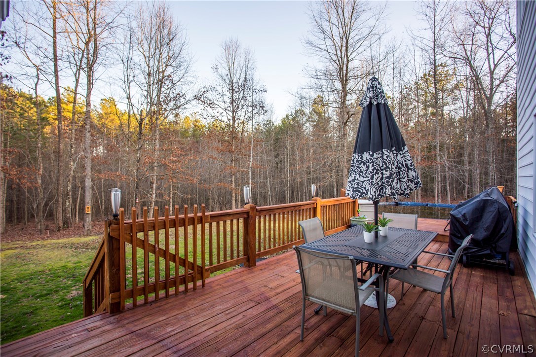 10201 Taylor Road Chesterfield, VA 23838 - Photo 43 of 50 a view of balcony with wooden floor and outdoor seating