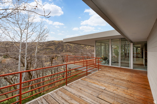 1856 Fort Canyon Road Alpine, UT 84004 - Photo 49 of 49 Expansive outdoor deck featuring wood-finish flooring and a red metal railing