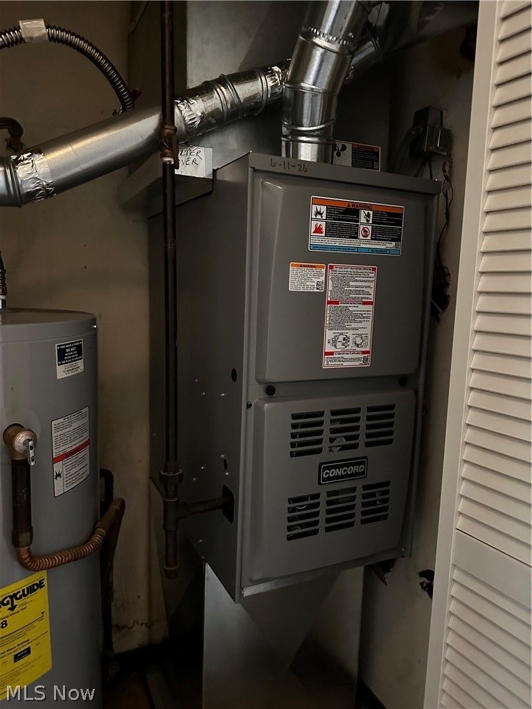 198 Park Road Painesville, OH 44077 - Photo 16 of 31 Concord furnace and hot water heater installation featuring galvanized ductwork and copper piping