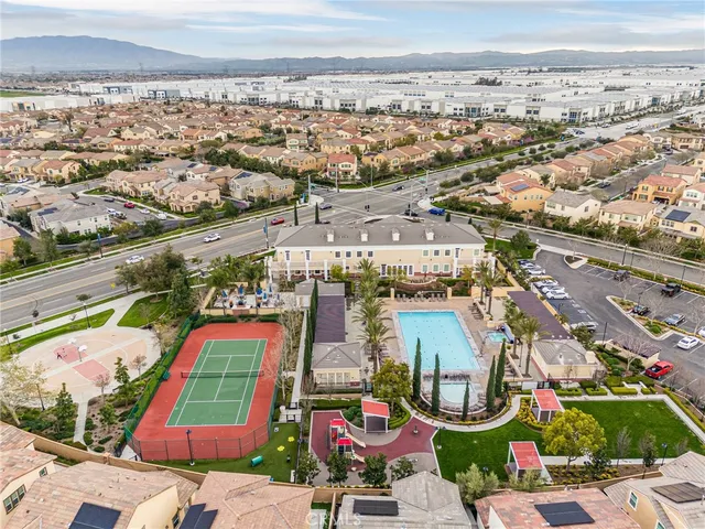 an aerial view of multiple house