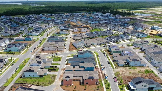 a city view with tall buildings