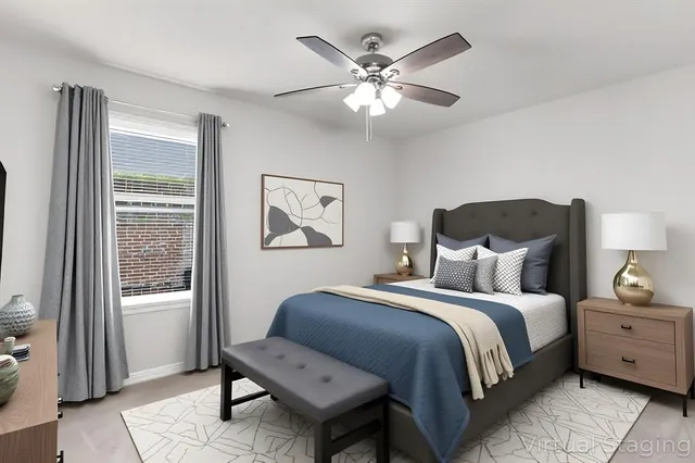 a view of a garden with an outdoor space