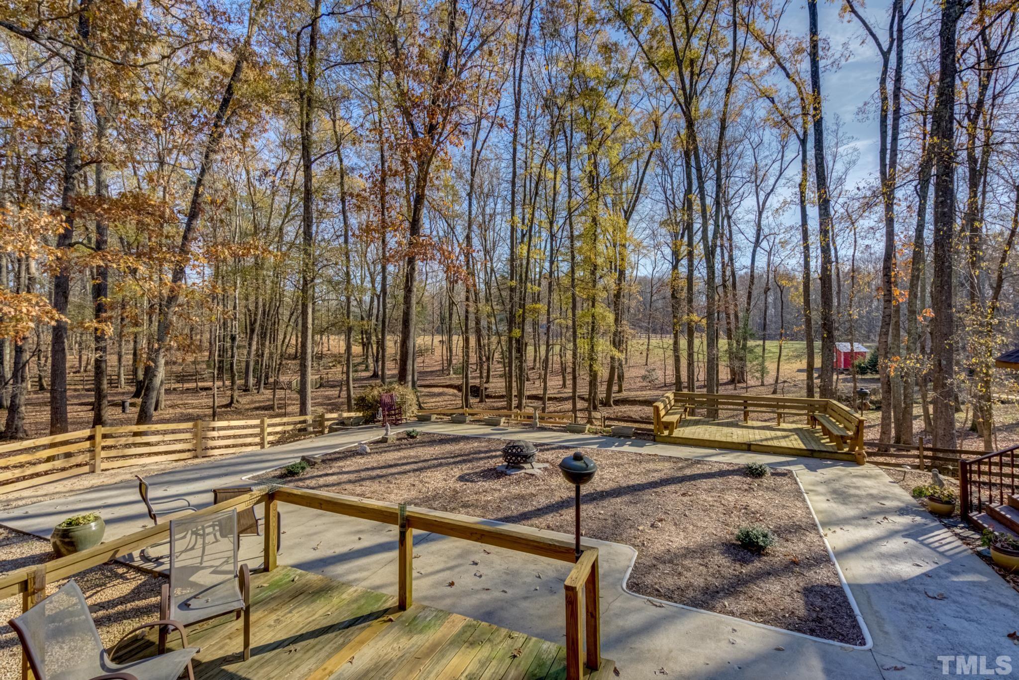 2319 Cothran Road Rougemont, NC 27572 - Photo 26 of 39 a view of a swimming pool with chairs and wooden fence