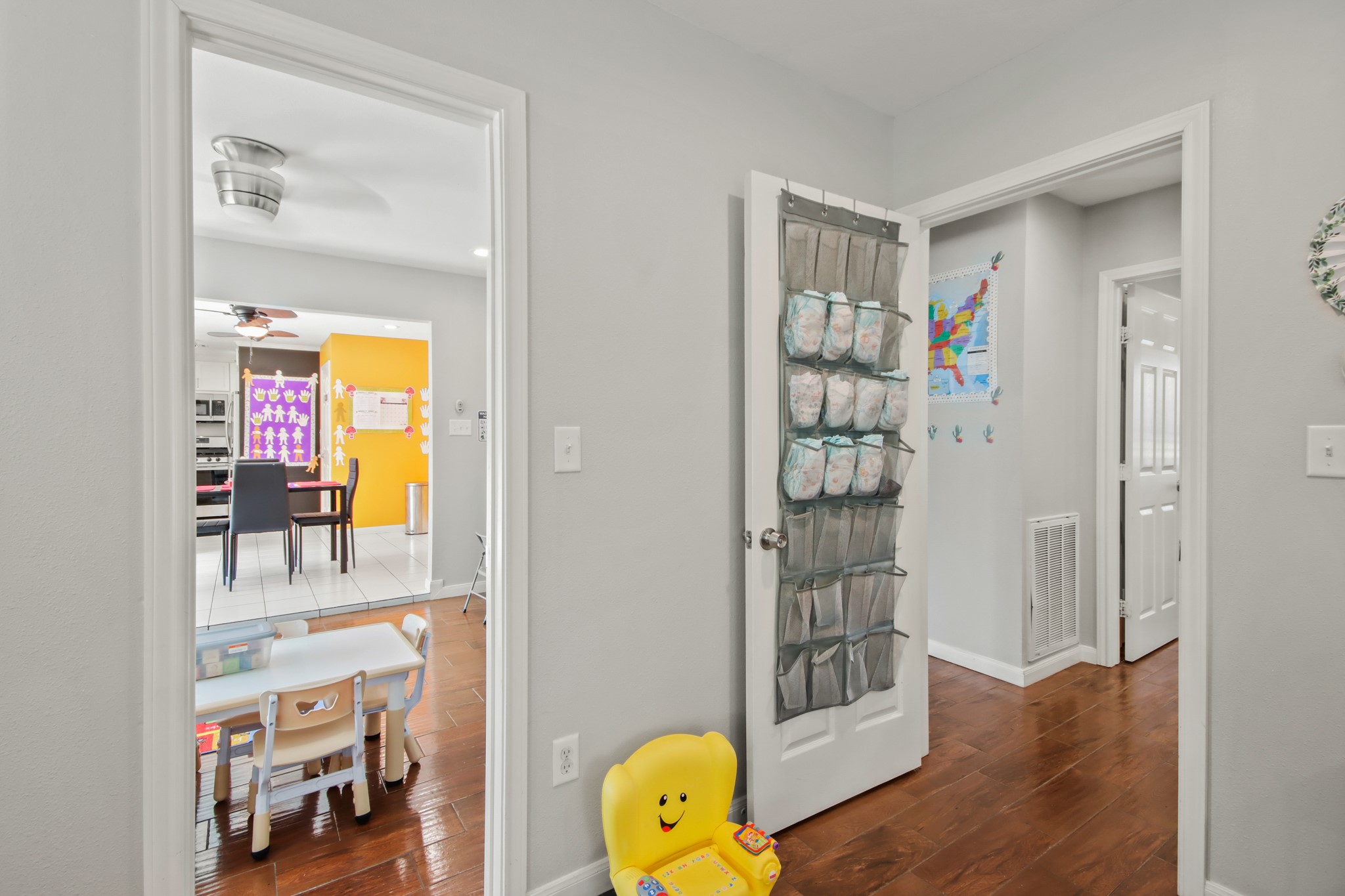 5302 Treaschwig Road Spring, TX 77373 - Photo 45 of 50 a view of a hallway with wooden floor and a living room