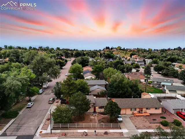 an aerial view of a city