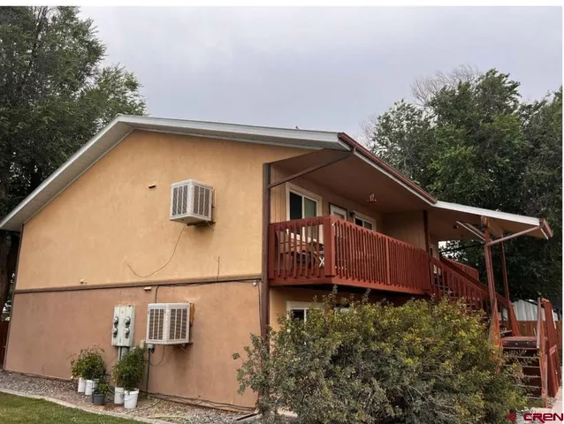a aerial view of a house with a garden