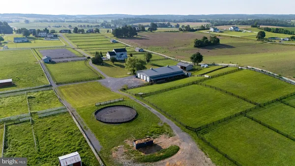 an aerial view of a house