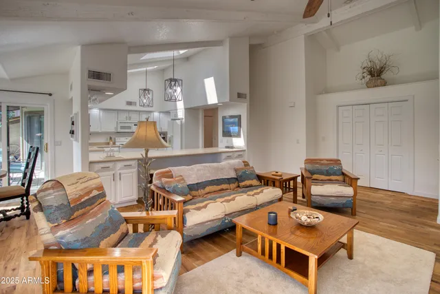 a living room with furniture