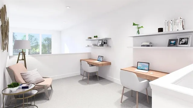 a bedroom with bed and furniture