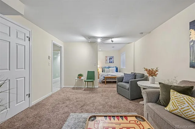 a living room with furniture