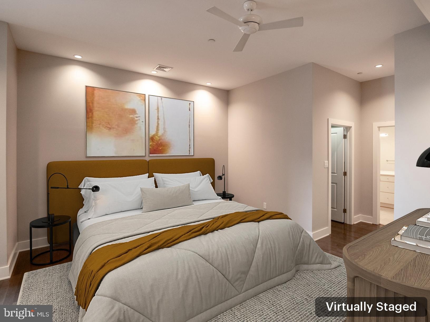 20 Letitia Street, Unit 3B Philadelphia, PA 19106 - Photo 12 of 35 a bedroom with a large bed and a couch