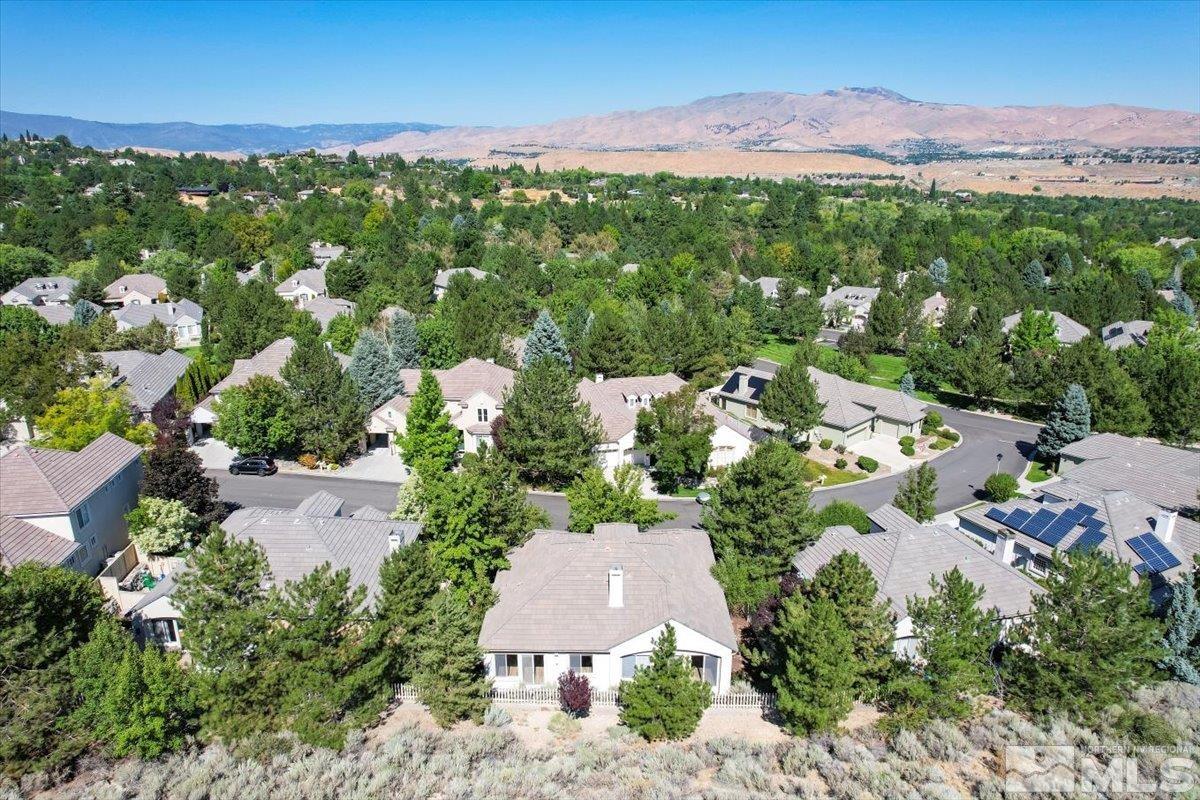 1730 Hunter Creek Road Reno, NV 89519 - Photo 36 of 39 an aerial view of green landscape with trees houses and mountain view