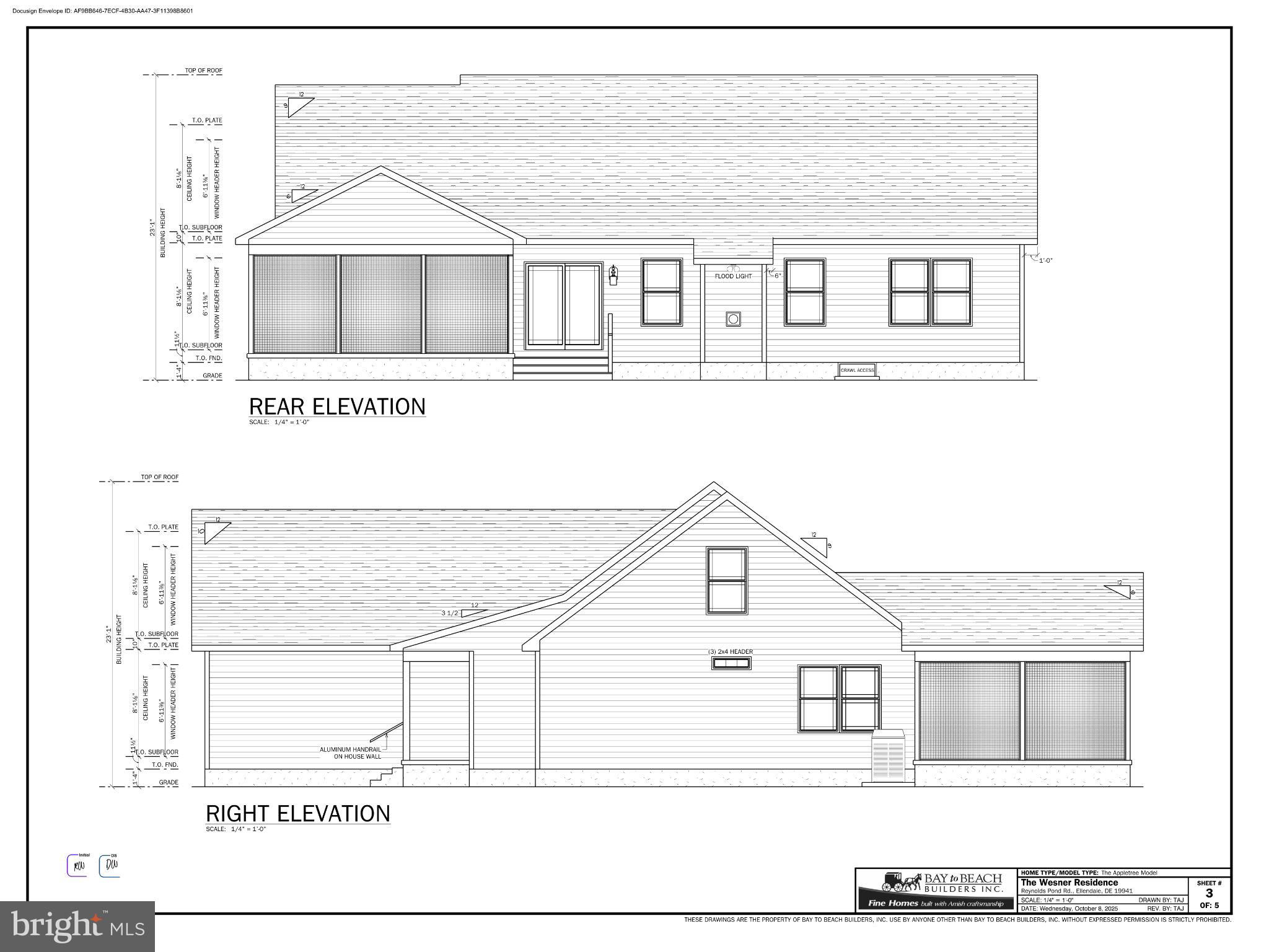 20256 Reynolds Pond Road Ellendale, DE 19941 - Photo 14 of 18 Architectural elevations of a modern home.
