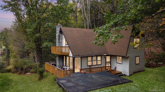 an aerial view of a house