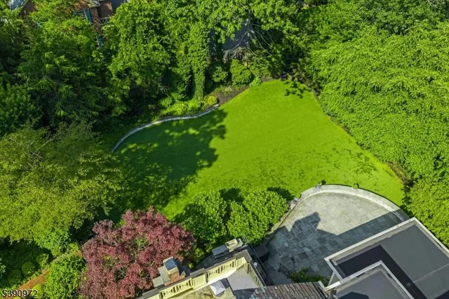 a view of a garden with an outdoor space