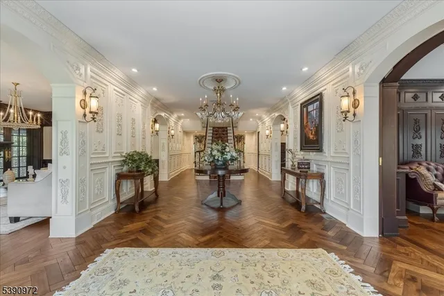 a view of a living room and dining room