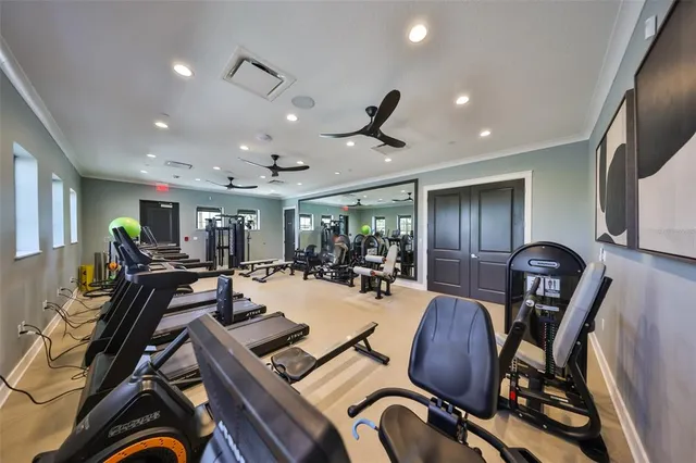 a view of a lake with a table and chairs