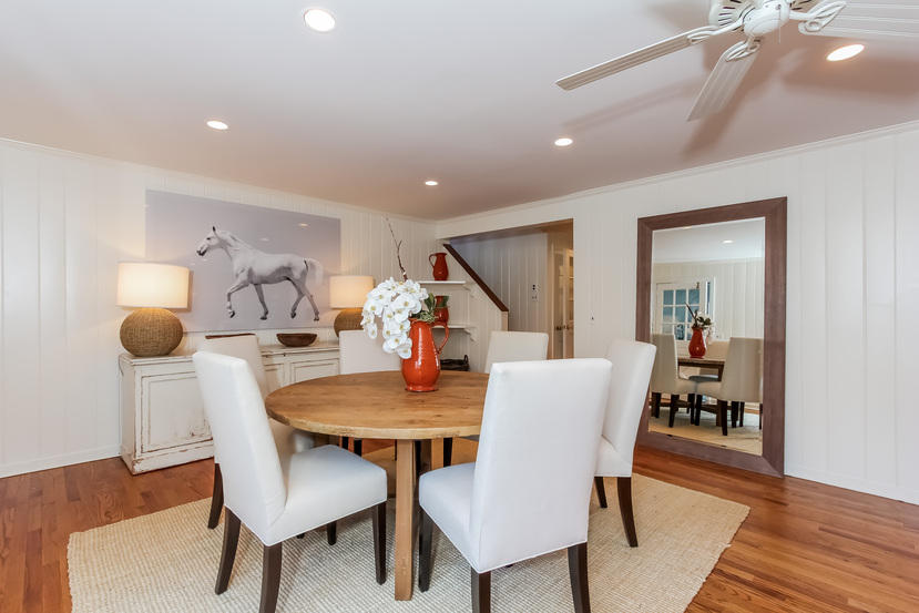 40 Allwood Road Darien, CT 06820 - Photo 17 of 50 a dining room with furniture and wooden floor