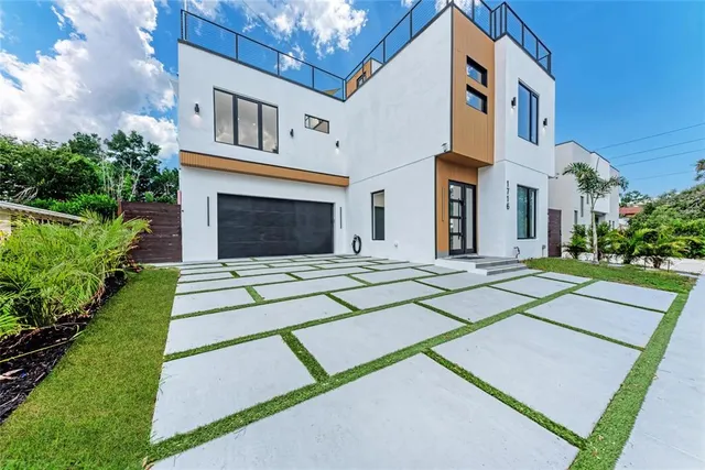 an aerial view of multiple house