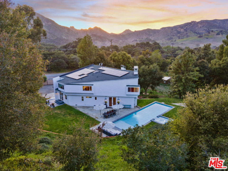 an aerial view of a house