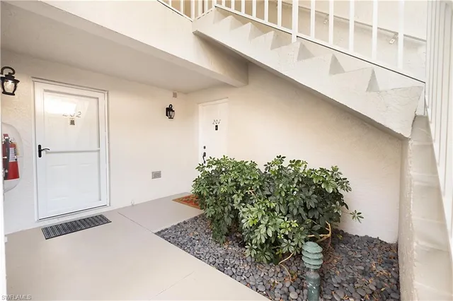 a hallway with a large window