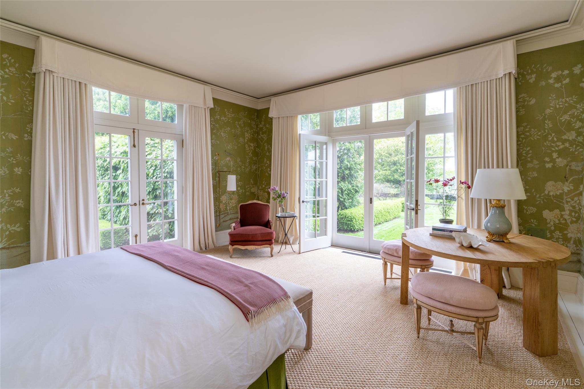 1190 Chestnut Ridge Road Dover Plains, NY 12522 - Photo 14 of 42 Bedroom featuring wallpapered walls, french doors, and access to outside