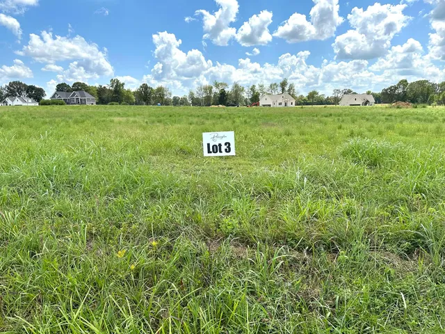 a view of a golf course with green space
