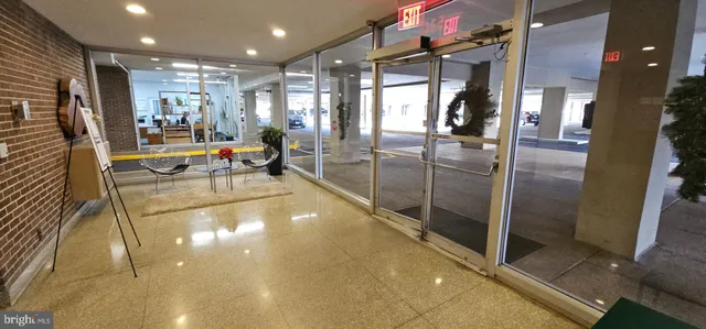 a view of a big room with large glass door