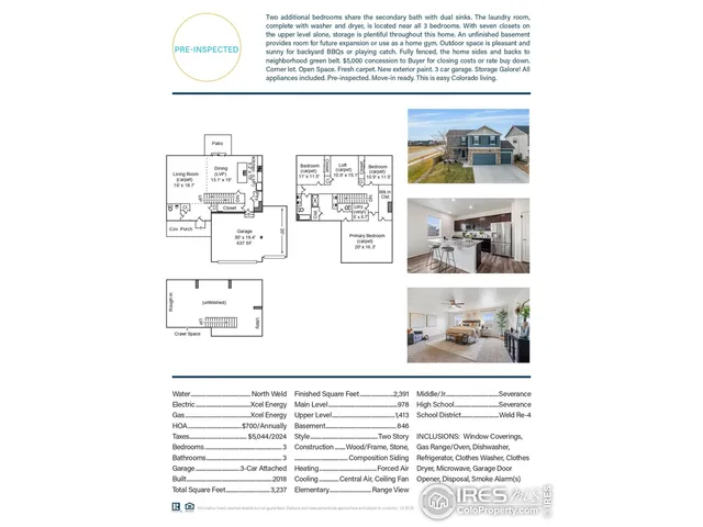 $519,000 | 421 Harrow Street, Severance, CO 80550