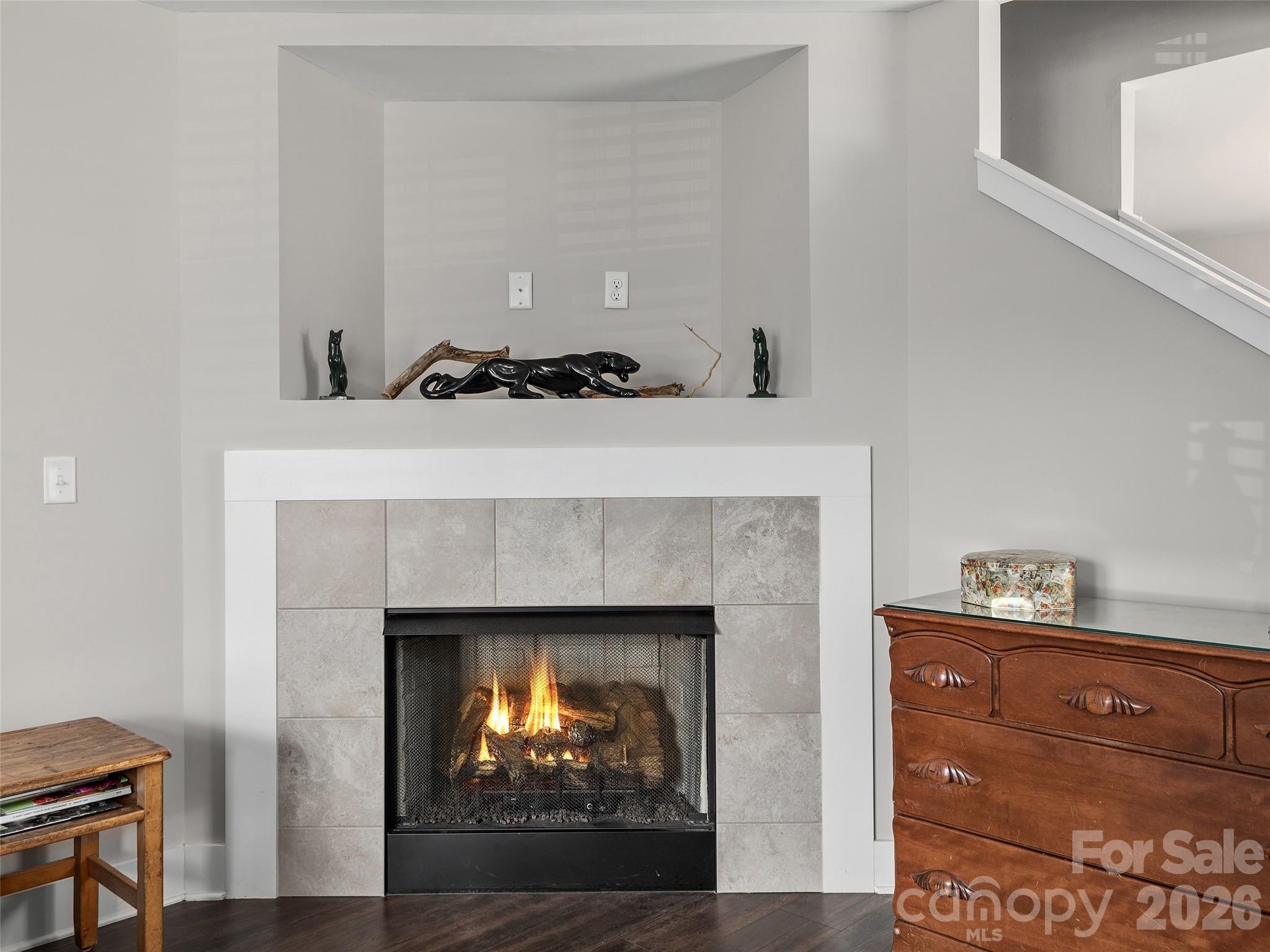 201 Stoney Point Way Candler, NC 28715 - Photo 5 of 18 a living room with furniture and a fireplace