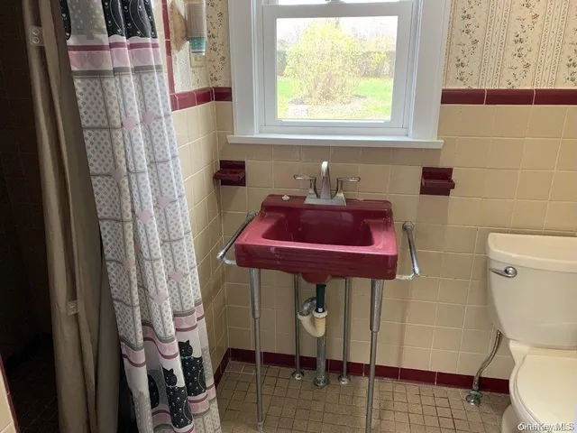 a bathroom with a toilet and a sink