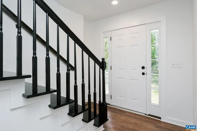 a view of an entryway with staircase