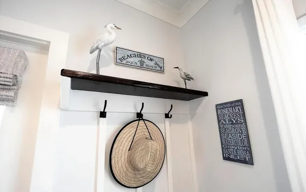 a view of a hallway with washer and dryer