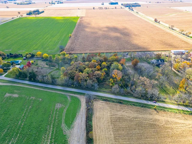 a view of a lake with a big yard
