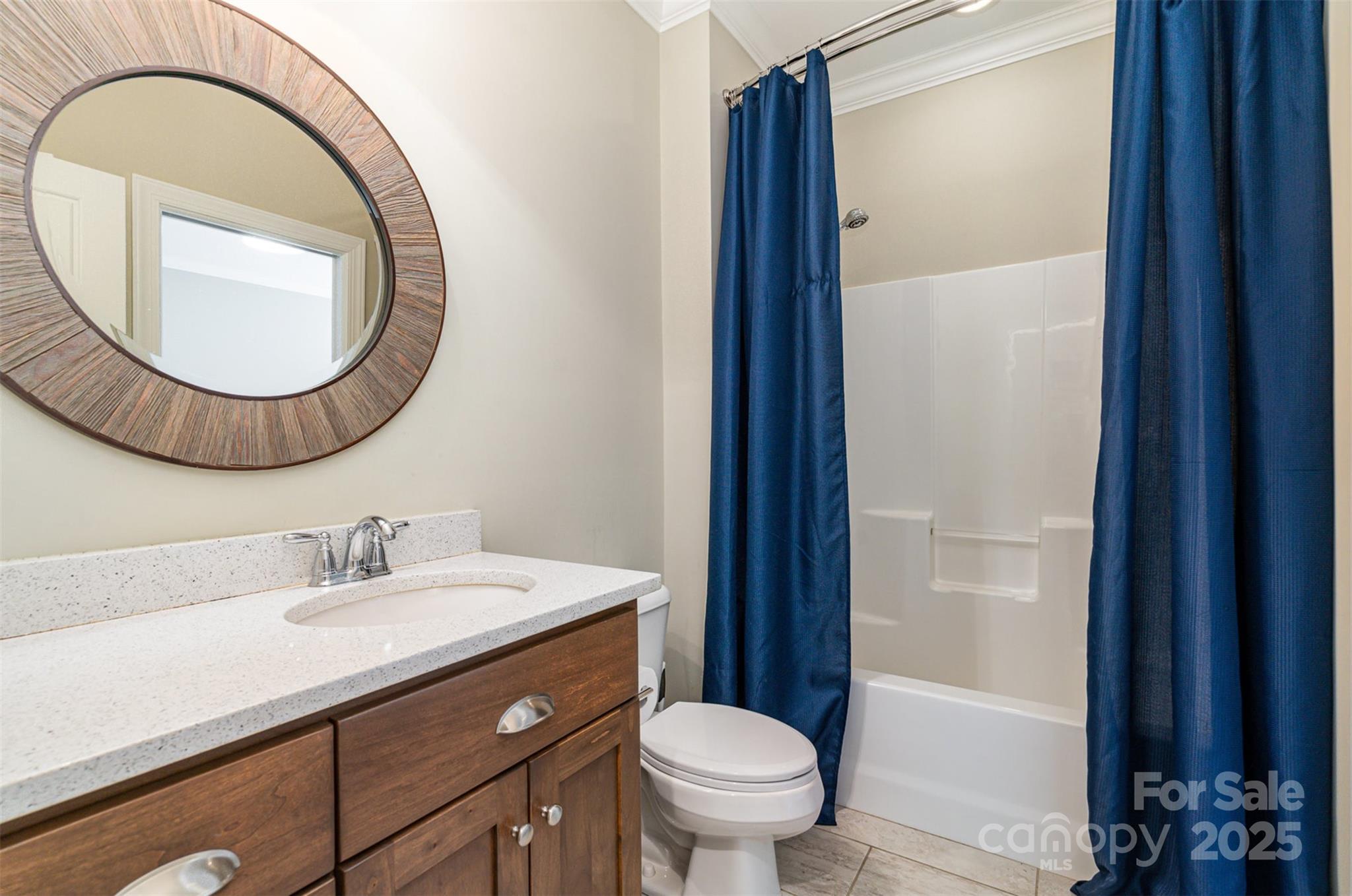 6873 Pine Moss Lane Clover, SC 29710 - Photo 29 of 46 a bathroom with a sink a toilet and a mirror
