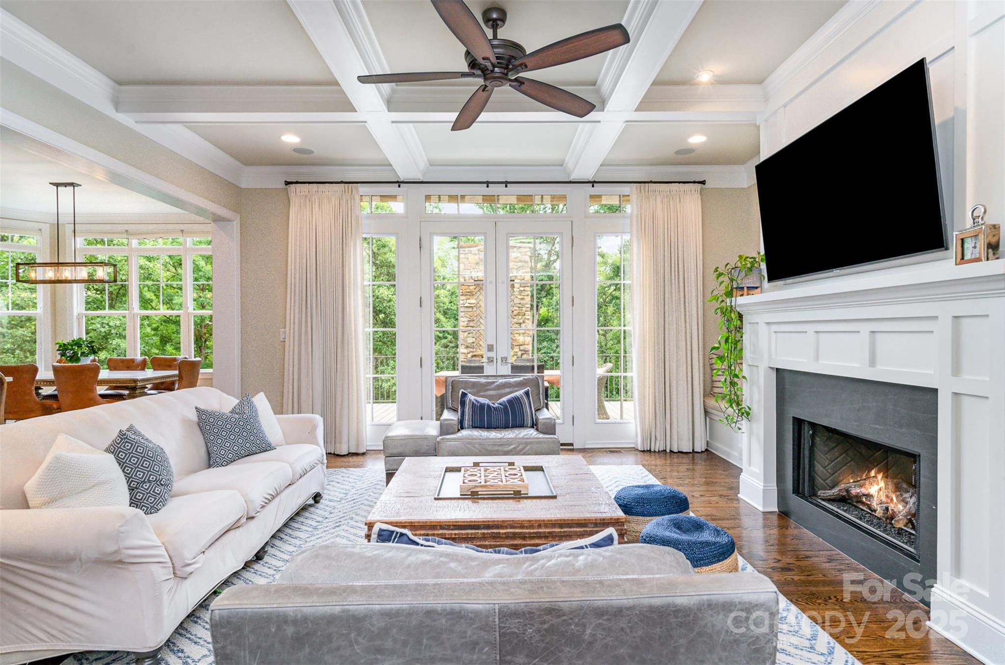 6873 Pine Moss Lane Clover, SC 29710 - Photo 8 of 46 a living room with furniture a fireplace and a flat screen tv