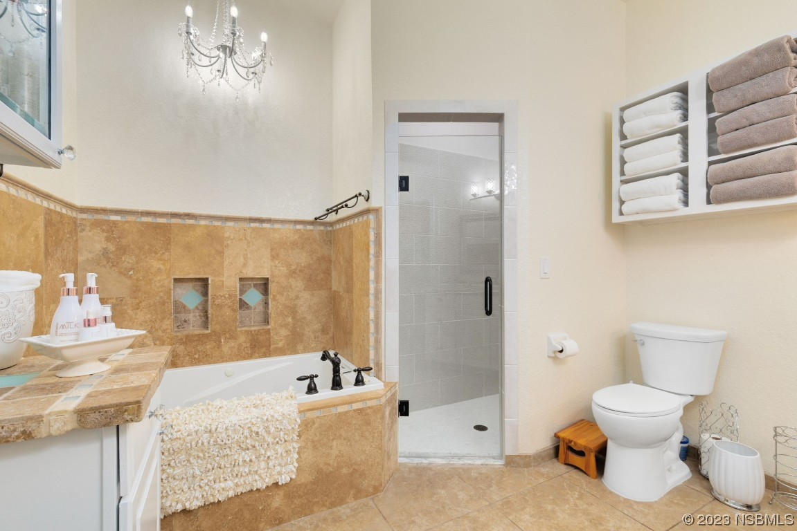 1780 Old Mission Road Edgewater, FL 32132 - Photo 22 of 55 a bathroom with a granite countertop sink a toilet and shower