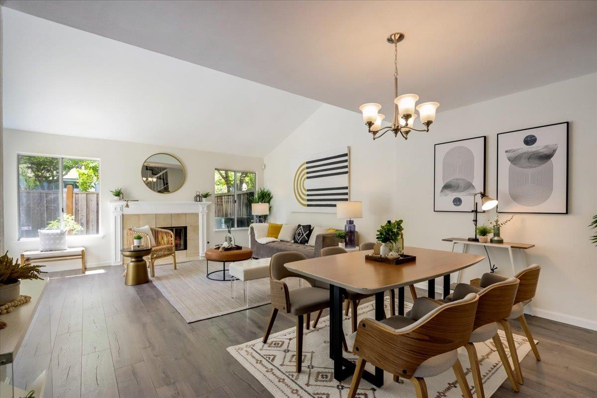 908 Springview Circle San Ramon, CA 94583 - Photo 5 of 31 a view of a dining room with furniture wooden floor and chandelier