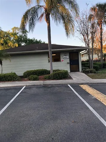 a view of a park with a slide